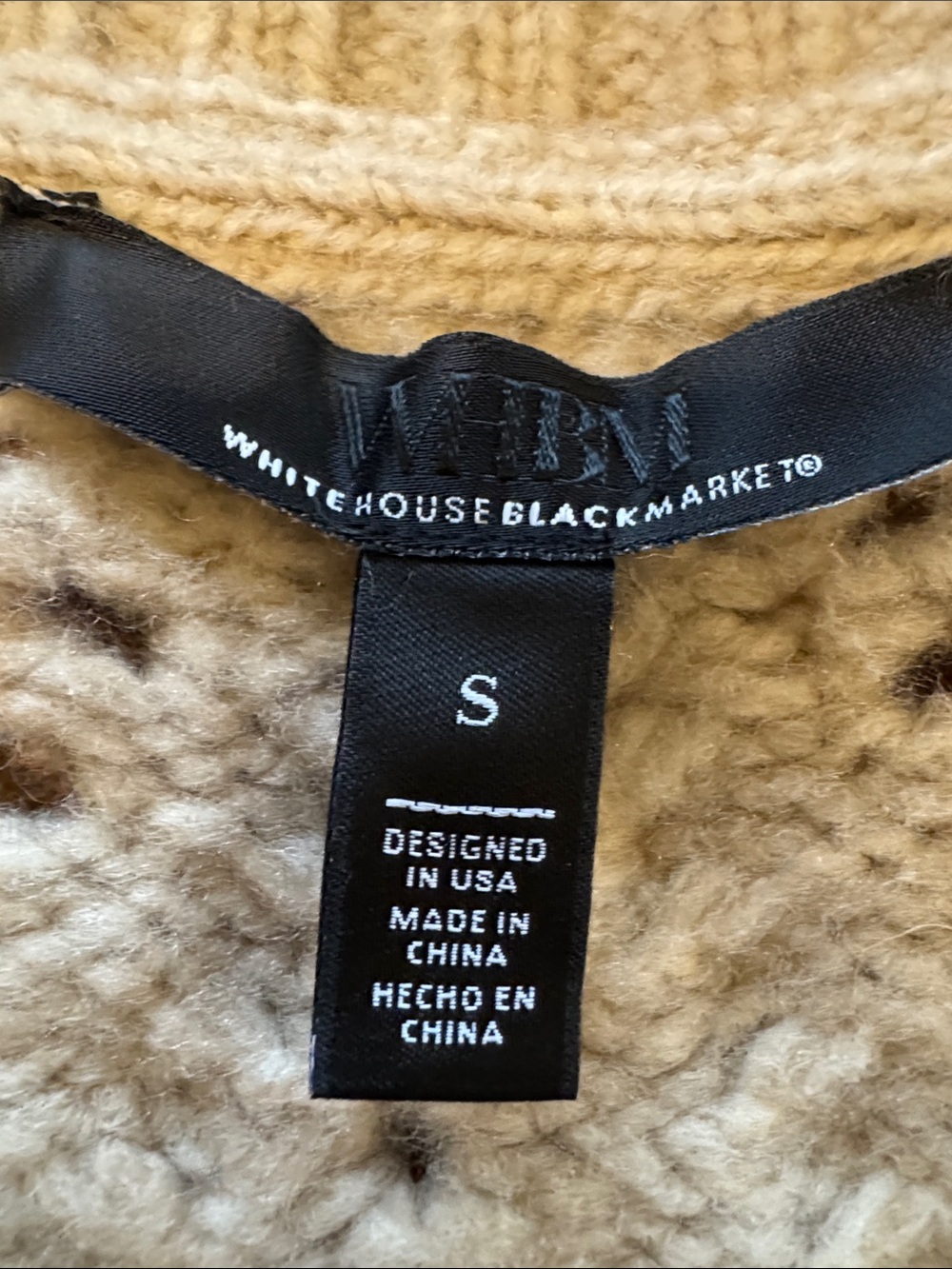 White House Black Market Cream Sequin-Embellished wool Open Knit V-Neck Sweater - Picture 3 of 8